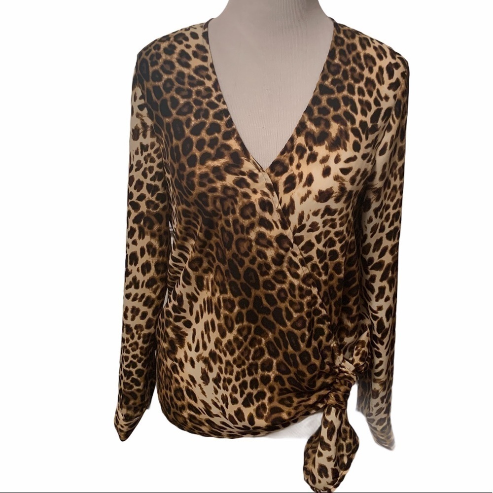 Supply & Demand leopard print crossover top, small